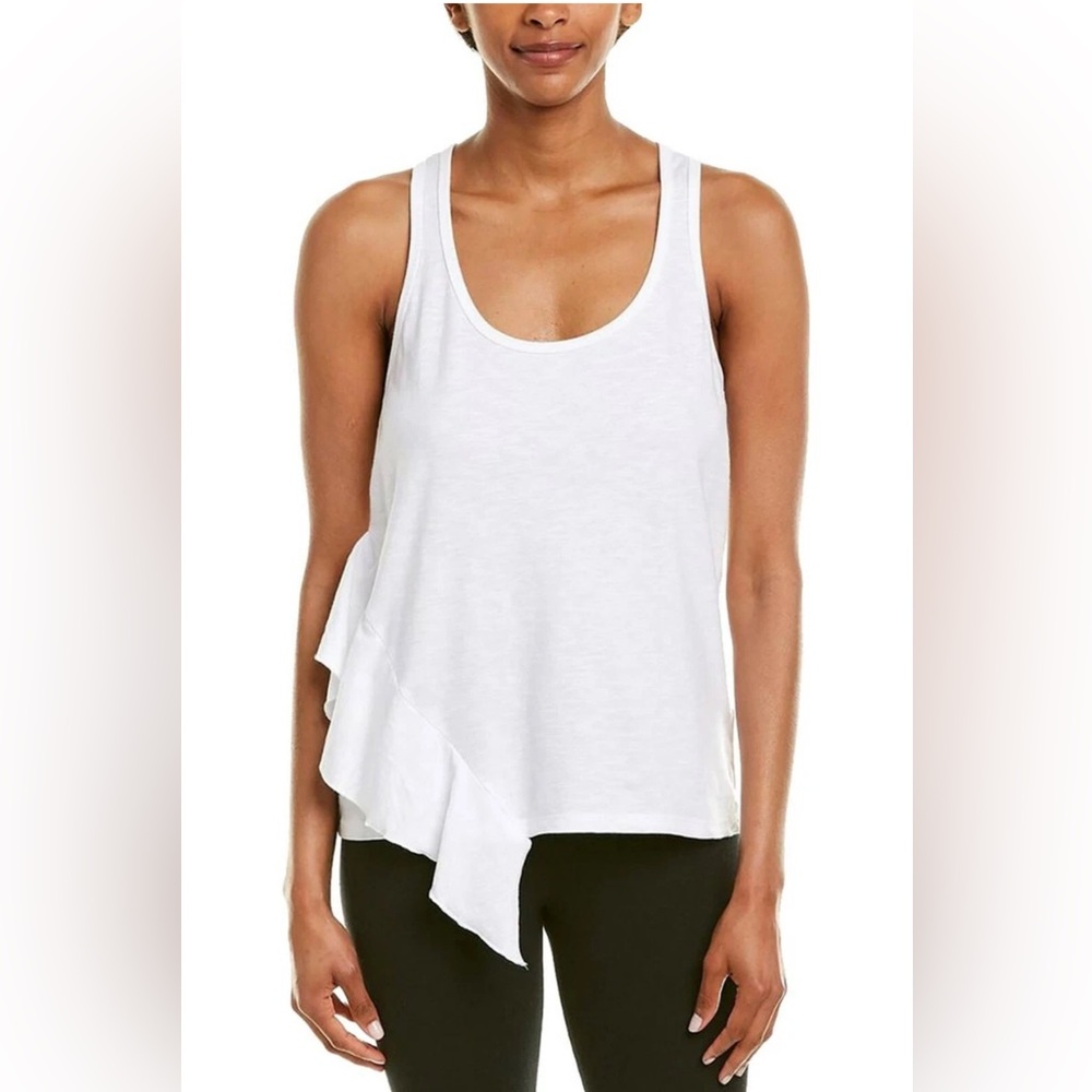 Splendid White Ruffle Tank Top